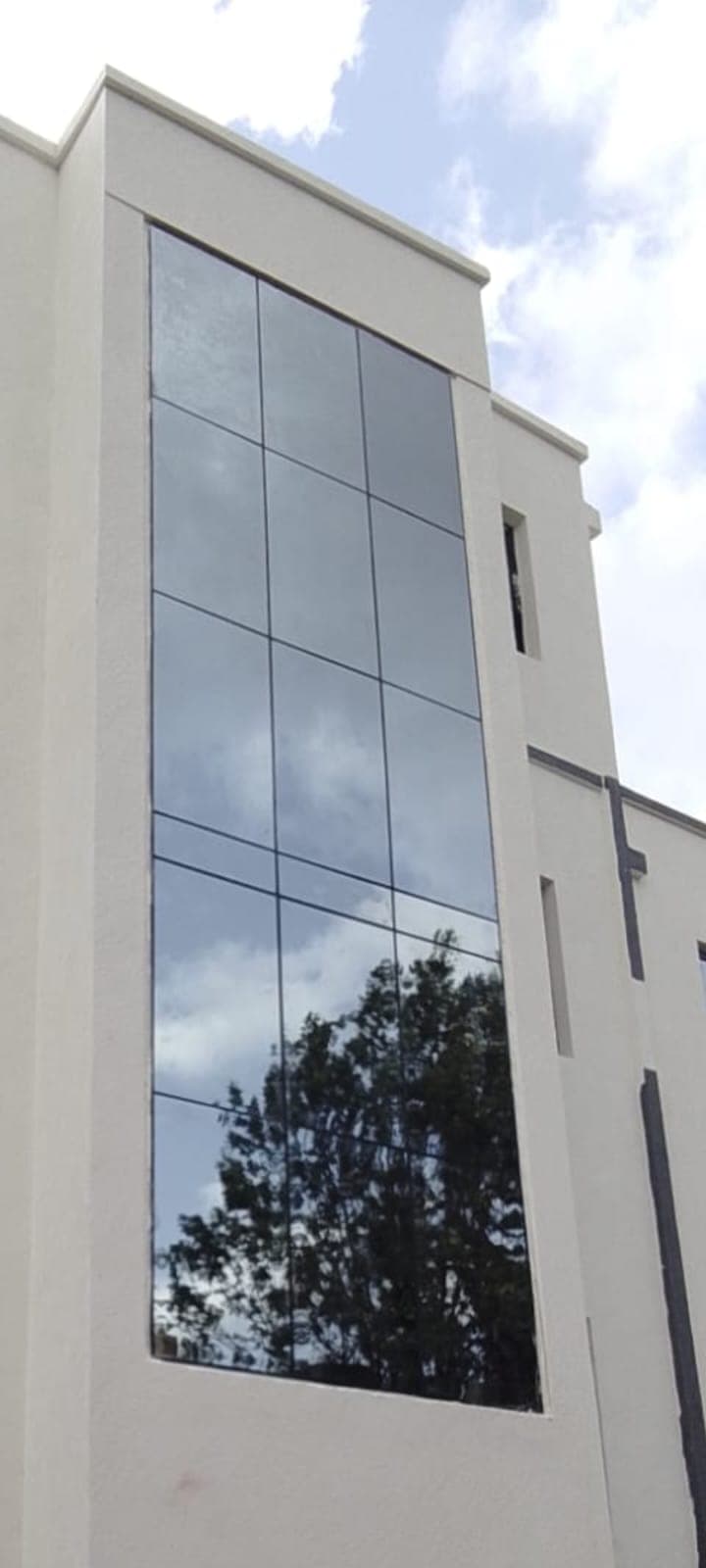 Finished curtain wall installation